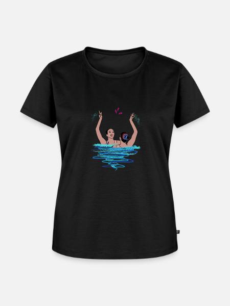 Synchro Duett - Frauen Premium Bio T-Shirt - Schwarz