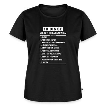 Kapitalismus Fans Börse Aktien Geld Design - Frauen Premium Bio T-Shirt - Schwarz - Vorne - Selfina (174cm)