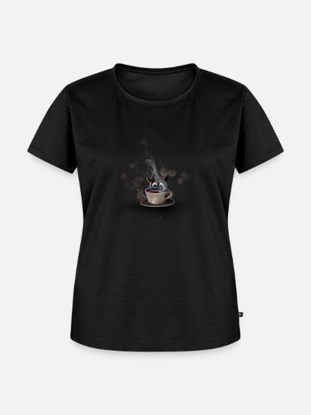 BlackKitten : Kaffeeliebe - Frauen Premium Bio T-Shirt - Schwarz