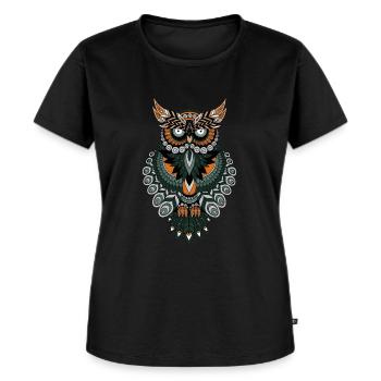 Hibou - T-shirt Premium bio Femme - noir - Devant - Selfina (174cm)