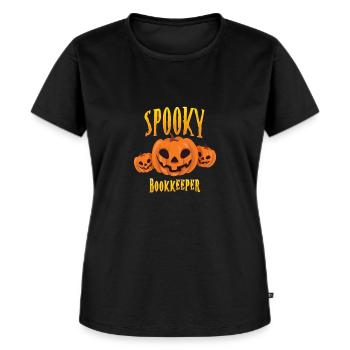 Spooky Bookkeeper - Women's Premium Organic T-shirt - black - Front - Selfina (174cm)