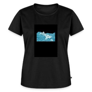THE WAVE - Frauen Premium Bio T-Shirt - Schwarz - Vorne - Selfina (174cm)