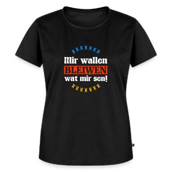 Mir wallen bleiwen wat mir sen! - Siebenbürgen - Frauen Premium Bio T-Shirt - Schwarz - Vorne - Selfina (174cm)