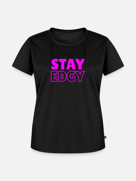 Stay Edge Purple - Frauen Premium Bio T-Shirt - Schwarz