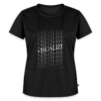 VISUALIZE Fade - Women's Premium Organic T-shirt - black - Front - Selfina (174cm)