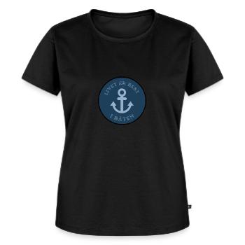 Das Leben ist am besten im Boot - Frauen Premium Bio T-Shirt - Schwarz - Vorne - Selfina (174cm)