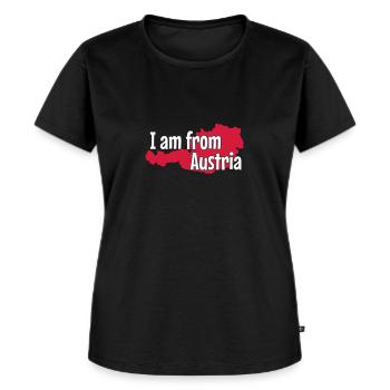 I am from Austria - Frauen Premium Bio T-Shirt - Schwarz - Vorne - Selfina (174cm)