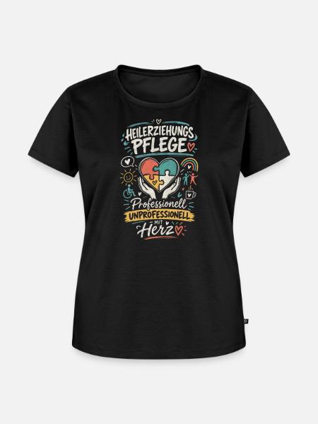  Heilerziehungspflege Herz - Frauen Premium Bio T-Shirt - Schwarz