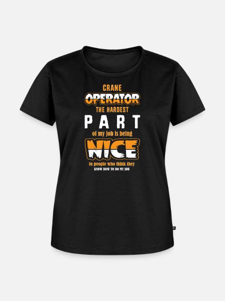 Kranführer Kran - Frauen Premium Bio T-Shirt - Schwarz