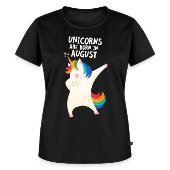 Unicorns Are Born In August | Birthday Unicorn - Women's Premium Organic T-shirt - black - Front - Selfina (174cm)