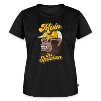 COLLER OGORILLA AFFE NORDDEUTSCHE SPRÜCHE - Frauen Premium Bio T-Shirt - Schwarz - Vorne - Selfina (174cm)