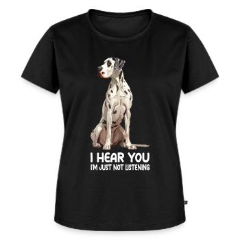 Dogue allemand - T-shirt Premium bio Femme - noir - Devant - Selfina (174cm)