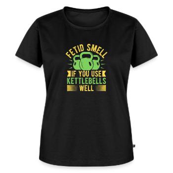 Fitness Fanatics Fetid Smell Use Kettlebells - Women's Premium Organic T-shirt - black - Front - Selfina (174cm)