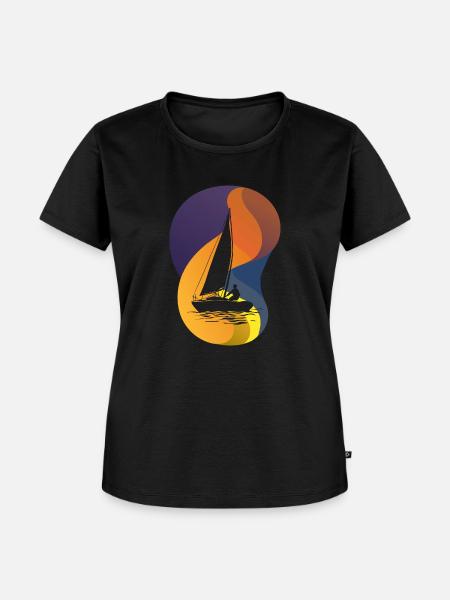 Segler Segelboot Boot - Frauen Premium Bio T-Shirt - Schwarz