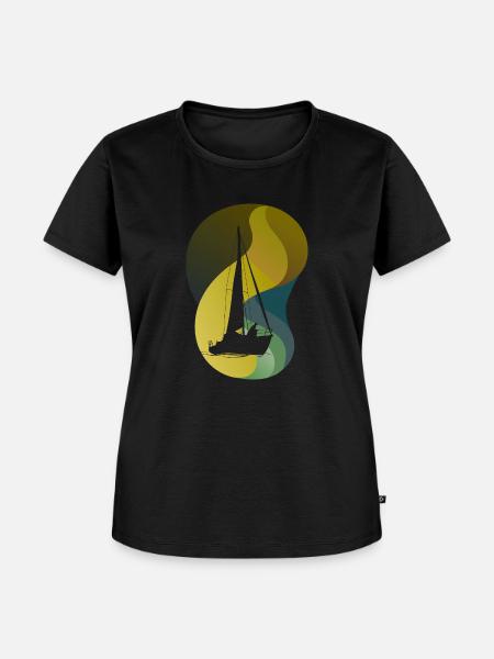 Segelboot Boot Yacht - Frauen Premium Bio T-Shirt - Schwarz