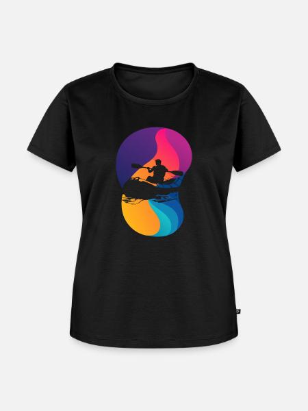 Rudern Wildwasser Bach - Frauen Premium Bio T-Shirt - Schwarz