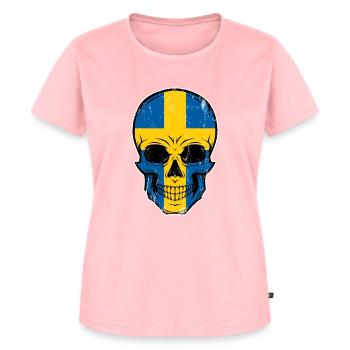SKULL SWEDEN FLAG - Women's Premium Organic T-shirt - rose - Front - AI Model Female 172 dark (172cm)