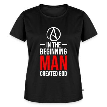 Retro Atheist Anti Relegion Vintage Agnostiker - Frauen Premium Bio T-Shirt - Schwarz - Vorne - Selfina (174cm)