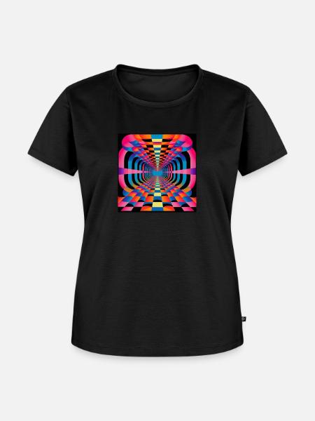 Optisches Täuschungsmuster - Frauen Premium Bio T-Shirt - Schwarz