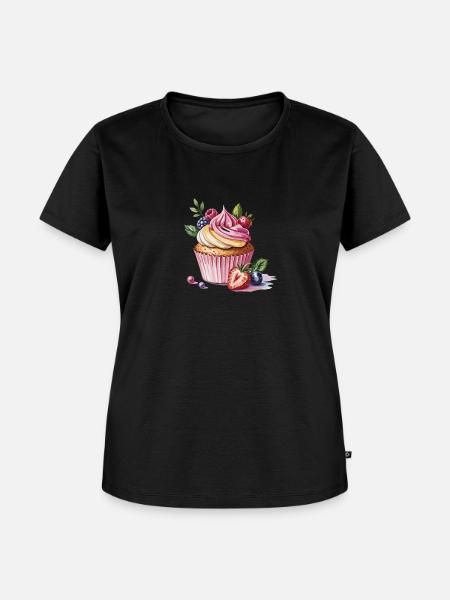 Beeren Cupcake: Süße Versuchung - Frauen Premium Bio T-Shirt - Schwarz