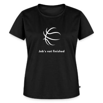 Le travail n’est pas terminé Diligence Dévouement Engagement - T-shirt Premium bio Femme - noir - Devant - Selfina (174cm)