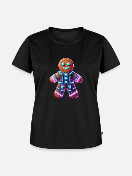 Cyberpunk Lebkuchenmännchen - Frauen Premium Bio T-Shirt - Schwarz