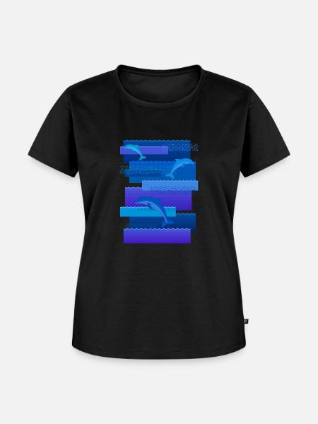 Wellen & Delfine - Frauen Premium Bio T-Shirt - Schwarz