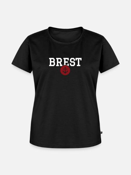 BREST - Ankermedaillon der Marine - Frauen Premium Bio T-Shirt - Schwarz