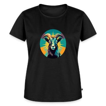 Geit Pop Art - Vrouwen Premium Bio T-shirt - zwart - Voor - Selfina (174cm)