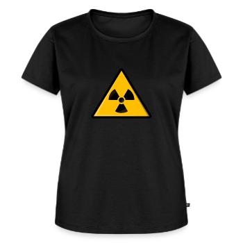 Strahlenwarnzeichen Radioaktiv Atom Zeichen - Frauen Premium Bio T-Shirt - Schwarz - Vorne - Selfina (174cm)