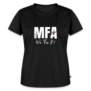 Arzthelferin We Fix It MFA - Frauen Premium Bio T-Shirt - Schwarz - Vorne - Selfina (174cm)