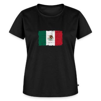 Mexico Flag - Flag of Mexico - Shabby Look - Women's Premium Organic T-shirt - black - Front - Selfina (174cm)