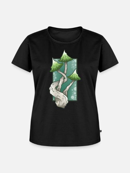 Trippiger Fantasy-Pilz - Frauen Premium Bio T-Shirt - Schwarz