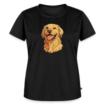 Retriever Golden Dog - Frauen Premium Bio T-Shirt - Schwarz - Vorne - Selfina (174cm)