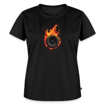 DJ Musik Box Lautsprecher Bass Rave - Frauen Premium Bio T-Shirt - Schwarz - Vorne - Selfina (174cm)