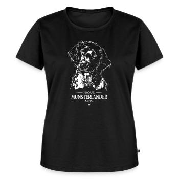 Munsterlander Mom Hunde Münsterländer Wilsigns - Frauen Premium Bio T-Shirt - Schwarz - Vorne - Selfina (174cm)