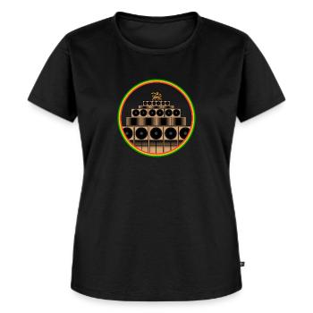 Système de son reggae - T-shirt Premium bio Femme - noir - Devant - Selfina (174cm)