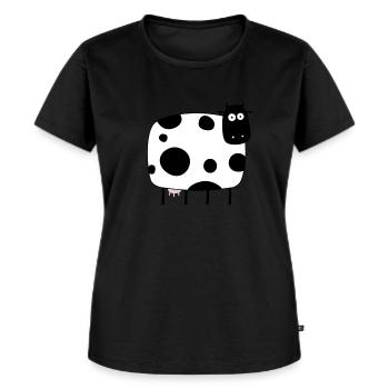 Kuh - Frauen Premium Bio T-Shirt - Schwarz - Vorne - Selfina (174cm)