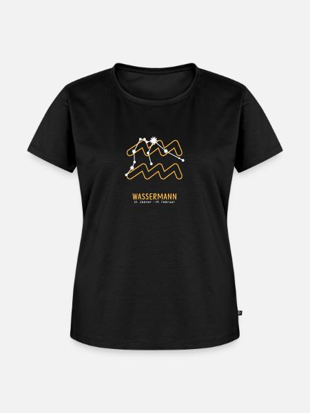 Sternzeichen Illustration Wassermann - Frauen Premium Bio T-Shirt - Schwarz