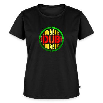 Dub Logo grün gelb rot - Frauen Premium Bio T-Shirt - Schwarz - Vorne - Selfina (174cm)