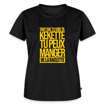 Beauf kekette humour bite zizi raclette - T-shirt Premium bio Femme - noir - Devant - Selfina (174cm)