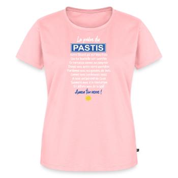 LA PRIERE DU PASTIS - T-shirt Premium bio Femme - rose - Devant - AI Model Female 172 dark (172cm)