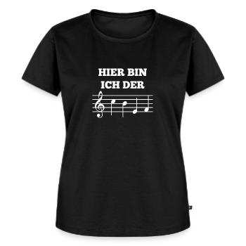 Hier bin ich der Chef! - Frauen Premium Bio T-Shirt - Schwarz - Vorne - Selfina (174cm)
