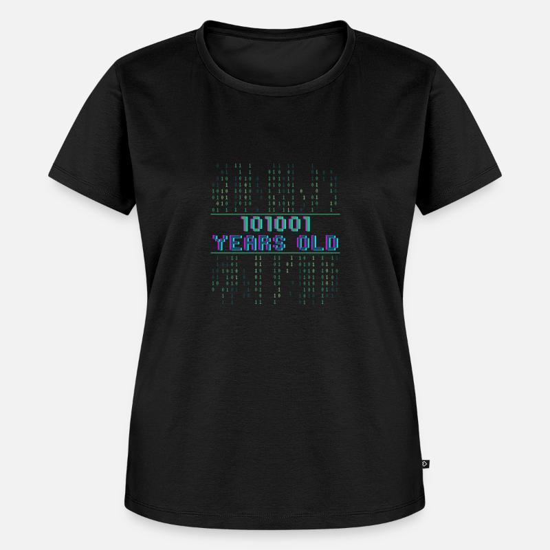 41. Geburtstag 41 Jahre alt Binärcode Informatik - Frauen Premium Bio T-Shirt - Schwarz