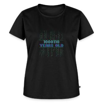 70. Geburtstag 70 Jahre alt Binärcode Informatik - Frauen Premium Bio T-Shirt - Schwarz - Vorne - Selfina (174cm)