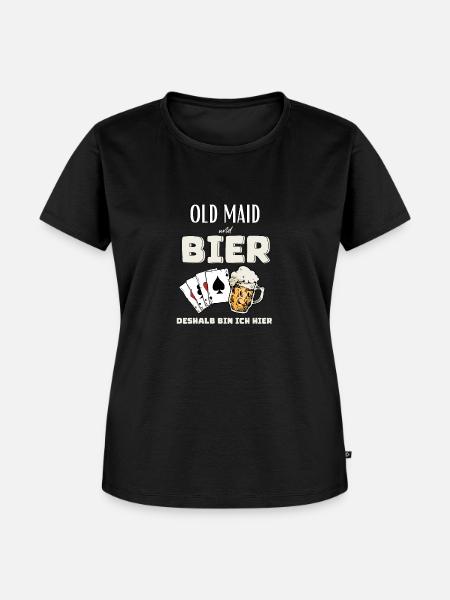 Old Maid und Bier - Frauen Premium Bio T-Shirt - Schwarz