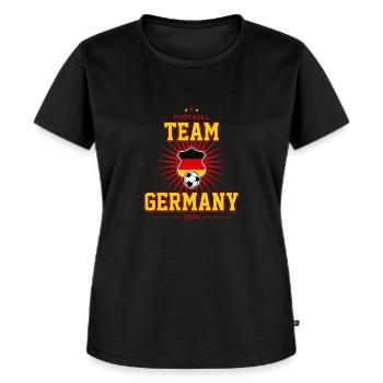 Team Germany - Frauen Premium Bio T-Shirt - Schwarz - Vorne - Selfina (174cm)