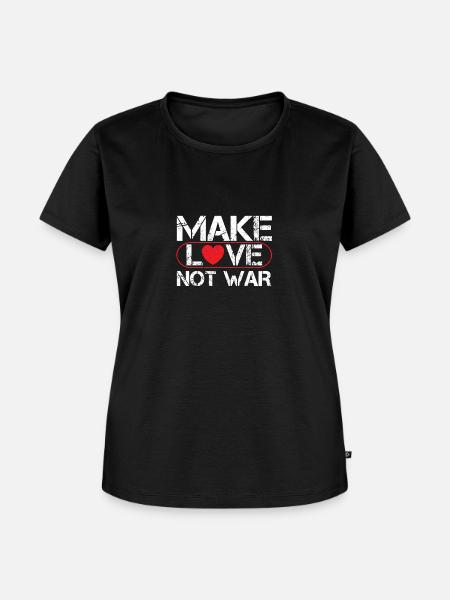 MAKE LOVE NOT WAR - Frauen Premium Bio T-Shirt - Schwarz