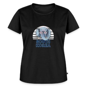 Corée du Sud - T-shirt Premium bio Femme - noir - Devant - Selfina (174cm)