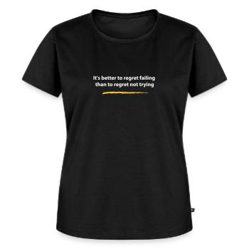Essayer ou regretter - T-shirt Premium bio Femme - noir - Devant - Selfina (174cm)